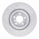 R1 07-19 BMW X6 Rear Right Drilled & Slotted Silver Brake Rotor