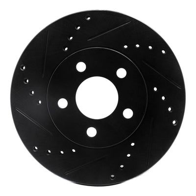 R1 00-05 Chrysler Neon Front Left Drilled & Slotted Black Brake Rotor