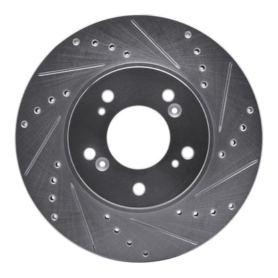 R1 91-01 Acura Integra Front Right Drilled & Slotted Silver Brake Rotor