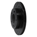 R1 94-96 Nissan 240SX Front Left Drilled & Slotted Black Brake Rotor