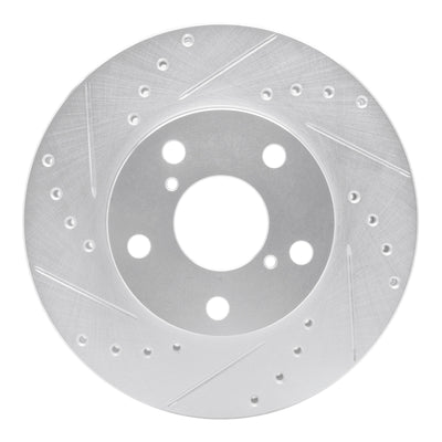 R1 92-98 Lexus SC300 Front Left Drilled & Slotted Silver Brake Rotor