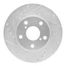 R1 92-98 Lexus SC300 Front Left Drilled & Slotted Silver Brake Rotor