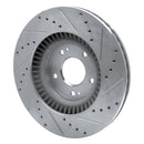 R1 15-20 Kia SORENTO Front Left Drilled & Slotted Silver Brake Rotor