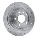 R1 94-96 Saab 900 Rear Left Drilled & Slotted Silver Brake Rotor