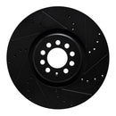 R1 04-06 Audi TT Quattro Right Front Drilled & Slotted Black Brake Rotor