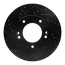 R1 03-06 Kia Sorento Front Left Drilled & Slotted Black Brake Rotor