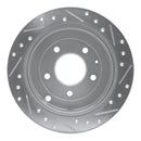 R1 95-02 Mazda Millenia Rear Left Drilled & Slotted Silver Brake Rotor