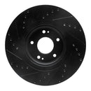 R1 15-21 Kia Sedona Front Right Drilled & Slotted Black Brake Rotor