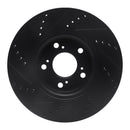 R1 14-20 Acura RLX Front Right Drilled & Slotted Black Brake Rotor