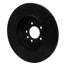 R1 10-13 Land Rover Range Rover Sport Rear Left Drilled & Slotted Black Brake Rotor