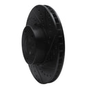 R1 00-03 BMW 530I Front Right Drilled & Slotted Black Brake Rotor