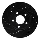 R1 94-04 Ford Mustang Front Right Drilled & Slotted Black Brake Rotor