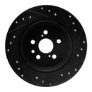 R1 90-93 Toyota Celica Rear Left Drilled & Slotted Black Brake Rotor