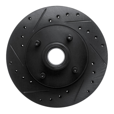 R1 78-93 Ford Fairmont Front Left Drilled & Slotted Black Brake Rotor
