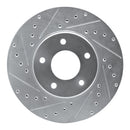 R1 97-03 Jaguar XJ8 Front Left Drilled & Slotted Silver Brake Rotor