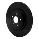 R1 06-15 Jaguar Super V8 Rear Left Drilled & Slotted Black Brake Rotor