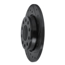 R1 00-08 Audi A4 (USA/Canada) Rear Right Drilled & Slotted Black Brake Rotor