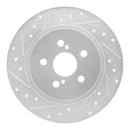 R1 11-17 Lexus CT200h Rear Drilled & Slotted Silver Brake Rotor Set