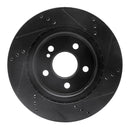 R1 14-19 Mercedes-Benz CLA250 Rear Left Drilled & Slotted Black Brake Rotor