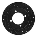 R1 94-96 Hyundai Elantra Rear Right Drilled & Slotted Black Brake Rotor