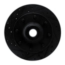 R1 78-97 Dodge B200 / B200 Van / B250 Front Left Drilled & Slotted Black Brake Rotor