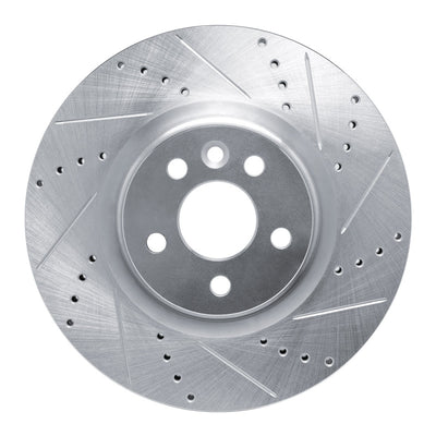 R1 15-19 Jaguar E-Pace Front Right Drilled & Slotted Silver Brake Rotor