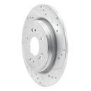R1 14-20 Acura RLX Rear Right Drilled & Slotted Silver Brake Rotor