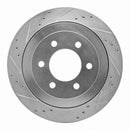 R1 07-17 Ford Expedition Rear Left Drilled & Slotted Silver Brake Rotor