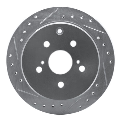 R1 86-97 Toyota Previa Rear Left Drilled & Slotted Silver Brake Rotor