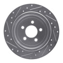 R1 07-12 Dodge Nitro Rear Right Drilled & Slotted Silver Brake Rotor