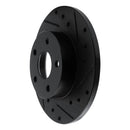 R1 84-87 Pontiac Fiero Rear Right Drilled & Slotted Black Brake Rotor