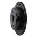 R1 82-85 Toyota Celica Rear Left Drilled & Slotted Black Brake Rotor