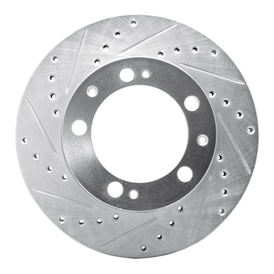 R1 87-89 Porsche 944 Except Turbo Front Left Drilled & Slotted Silver Brake Rotor