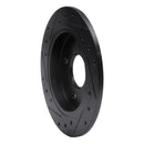 R1 01-19 Ford Fiesta (USA/Canada) Rear Right Drilled & Slotted Black Brake Rotor