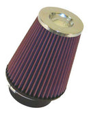 K&N Universal Chrome Filter Multi Lin gual 6in Od B X 5.5in H W/4in 3-1/2in 3in Dia Flg in v Top