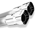 Borla 2.5in Inlet 4in Single Round Rolled Edge Outlet x 8in Long Weld On Exhaust Tip