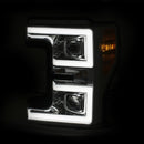 ANZO LED Headlights 17-18 Ford F-250 Super Duty Plank-Style L.E.D. Headlight Chrome (Pair)