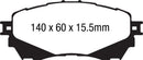 EBC 14+ Mazda 6 2.5 Greenstuff Front Brake Pads