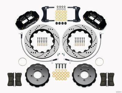 Wilwood Narrow Superlite 6R Front Hat Kit 14.00in Drilled 2005-Up Mazda Miata w/ Lines