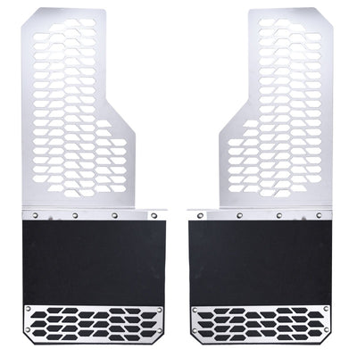 Putco 15-19 Chevy Silv/Sierra HD Dually (Front) - Set of 2 Mud Skins - Brushed SS w/ Hex Shield