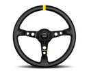 Momo MOD07 Steering Wheel 350 mm - Black Leather/Black Spokes/1 Stripe