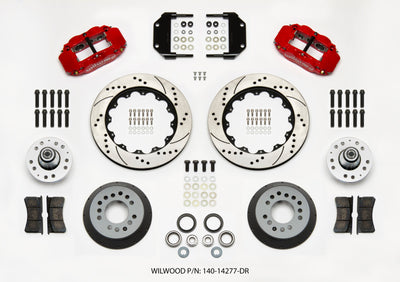 Wilwood Narrow Superlite 6R Front Hub Kit 14.00in Drill Red Magnum Force Drop Spindle