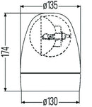 Hella Rotating Beacon H12V Amber Lamp 2Rl