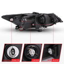 ANZO 2009-2012 Acura TSX Projector Headlights w/ Halo Black (CCFL) (HID Compatible)