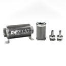 DeatschWerks Stainless Steel 3/8in 100 Micron Universal Inline Fuel Filter Housing Kit (110mm)