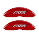 MGP 4 Caliper Covers Engraved Front & Rear No bolts/Sport Red finish silver ch