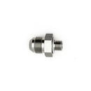 DeatschWerks 8AN Male Flare to M12 X 1.5 Male Metric Adapter (Incl Washer) - Anodized Matte Black