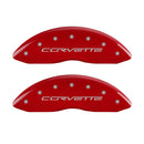 MGP 4 Caliper Covers Engraved Front & Rear C6/Corvette Red finish silver ch