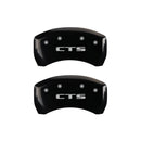 MGP 4 Caliper Covers Engraved Front Cursive/Cadillac Engraved Rear CTS Black finish silver ch