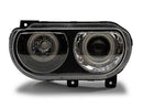 Raxiom 08-14 Dodge Challenger Dual LED Halo Projector Headlights- Black Housing (Clear Lens)